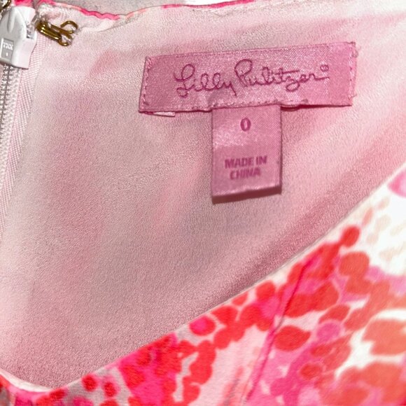 Lilly Pulitzer neon pink paisley print SHORTS ROMPER sea life swirl 0 - Picture 2 of 5